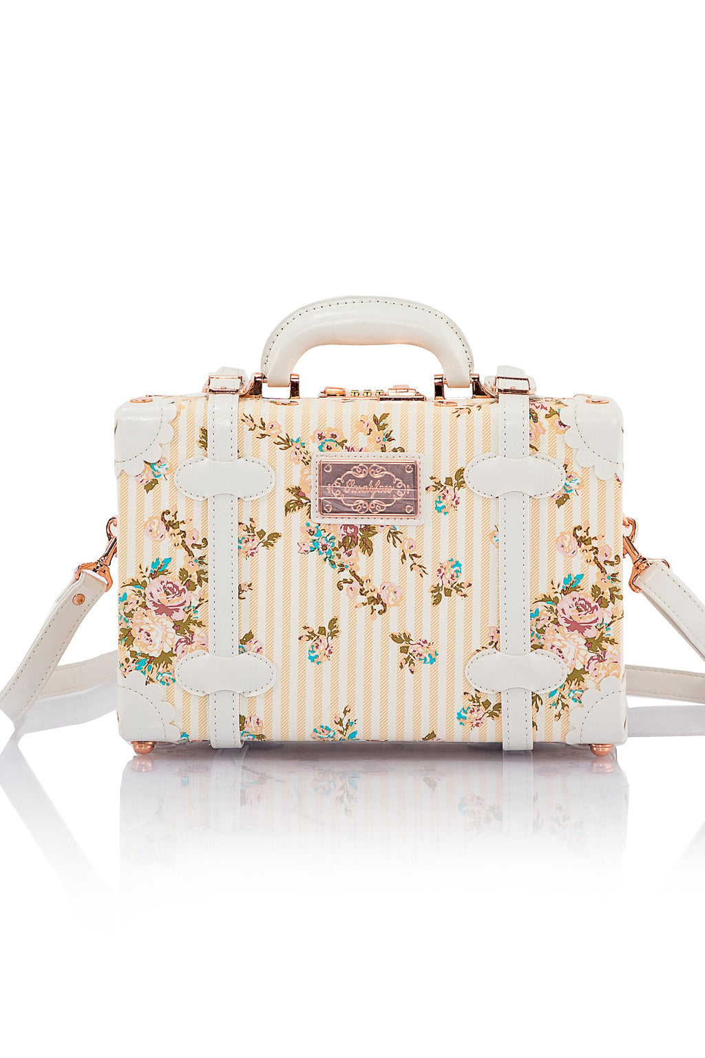 SarahFace Train Case - Beige Floral's
