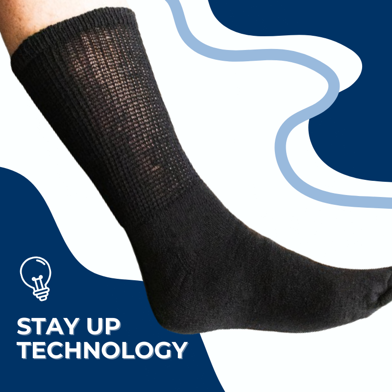 DSC Men's Cotton Diabetic Crew Socks (6 Pair) — flat-lay composition
