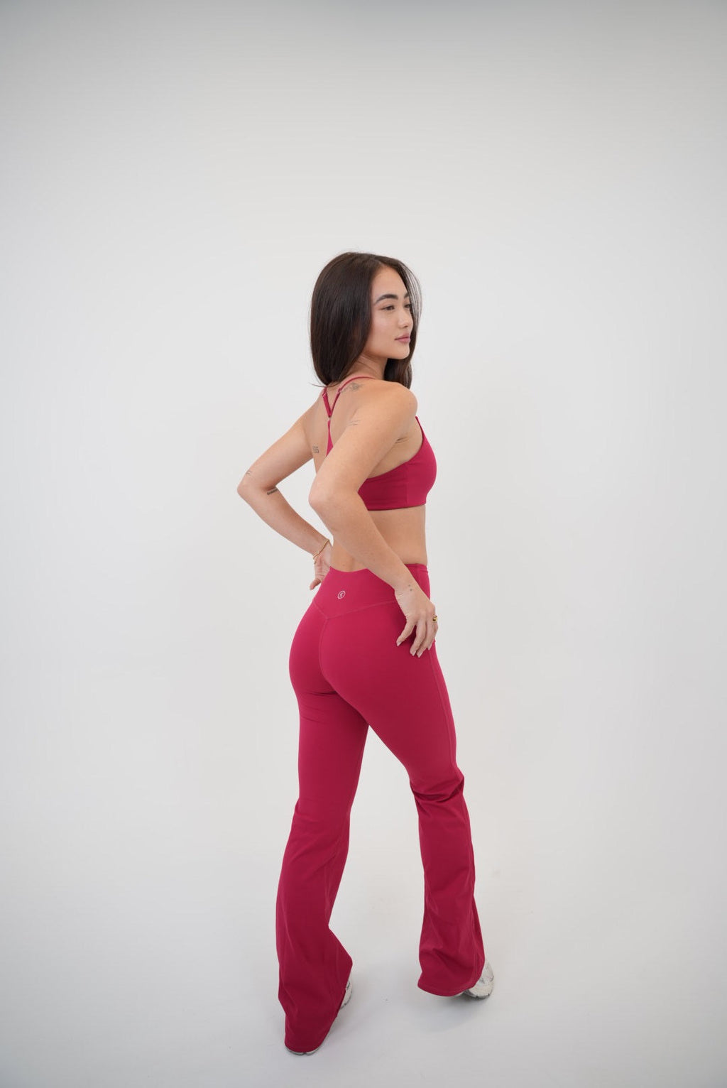 KIMITH BRAND I Live in Luxury Red Sports Bra — back view