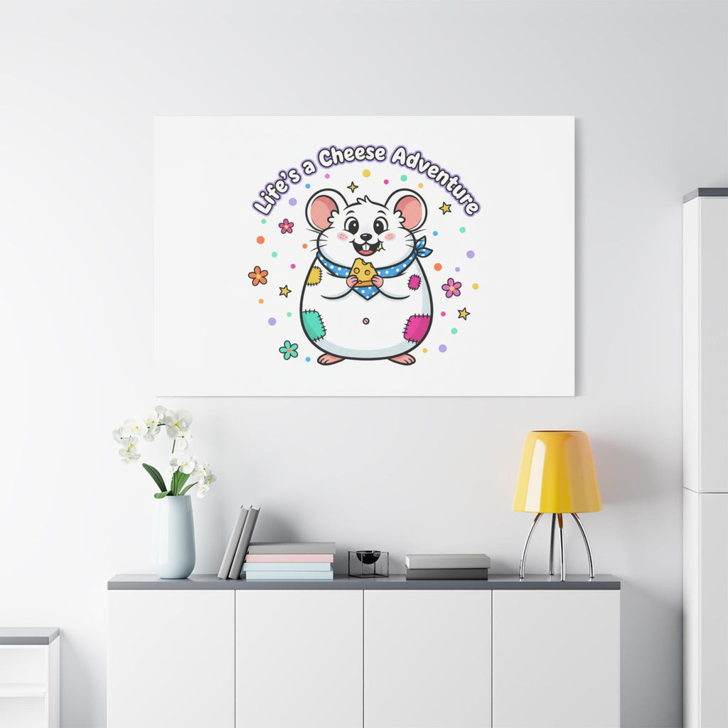 Life's a Cheese Adventure Canvas | Rodent-Core rat art print