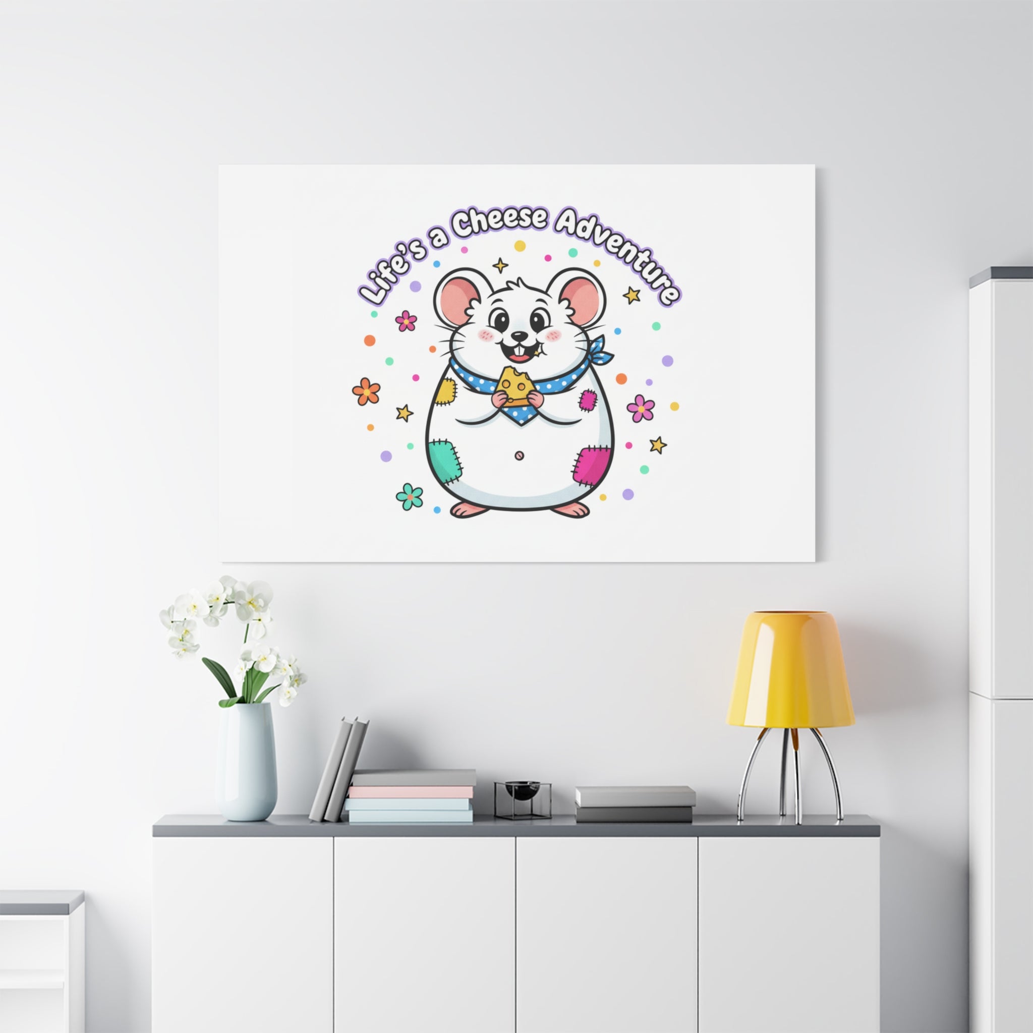 Life's a Cheese Adventure Canvas | Rodent-Core rat art print