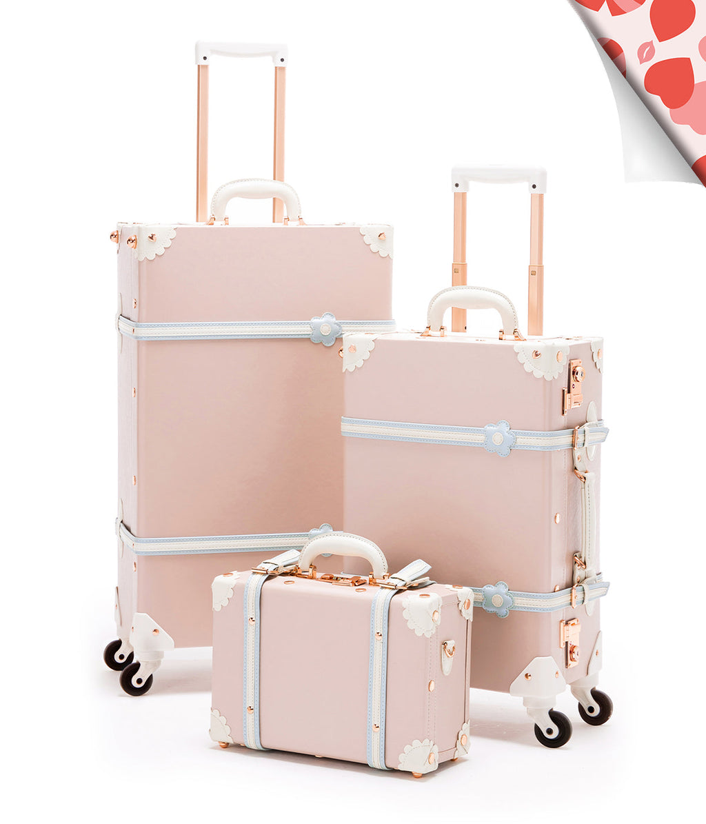 Minimalism 3 Pieces Luggage Set - Cherry Pink's