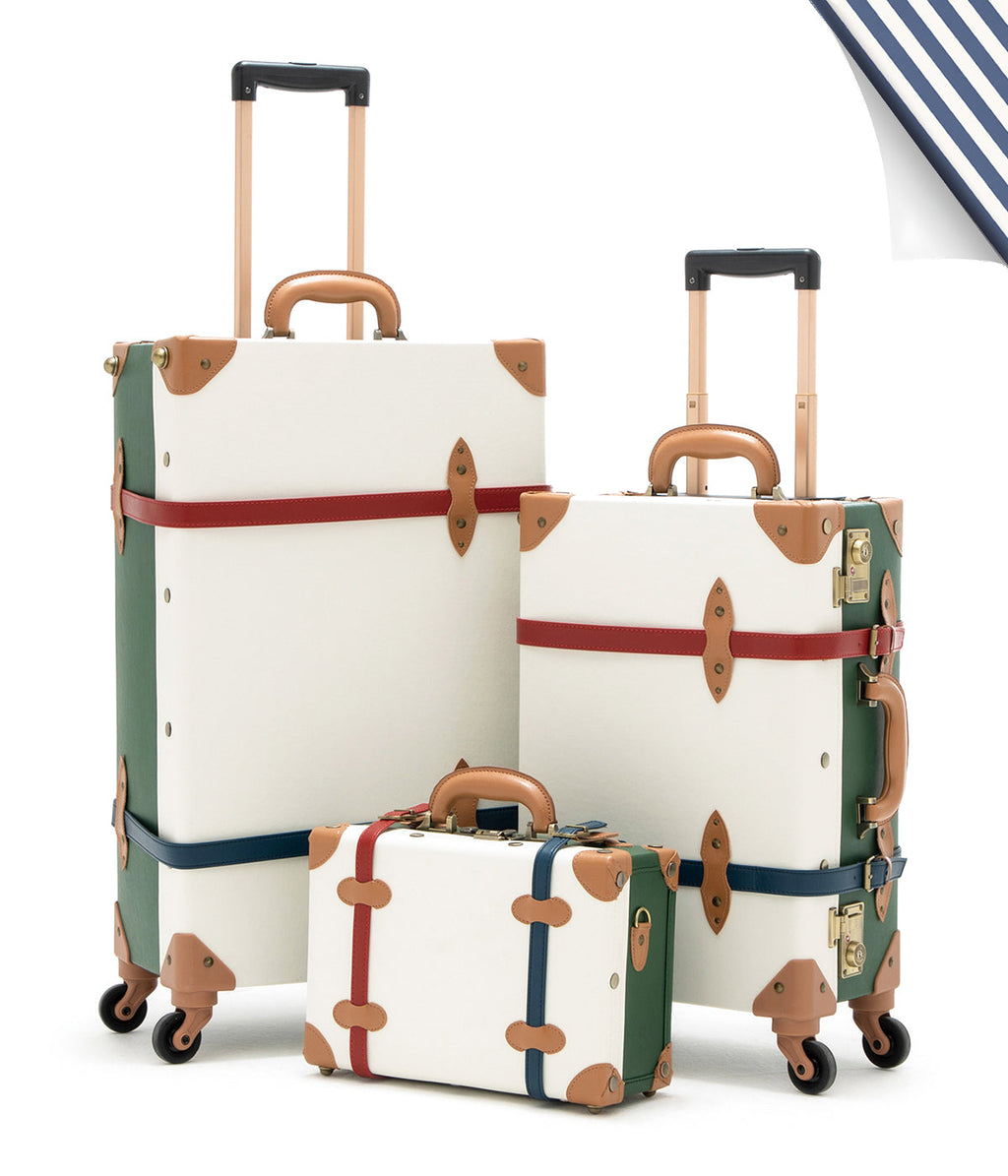Minimalism 3 Pieces Luggage Set - Green/Pearl's