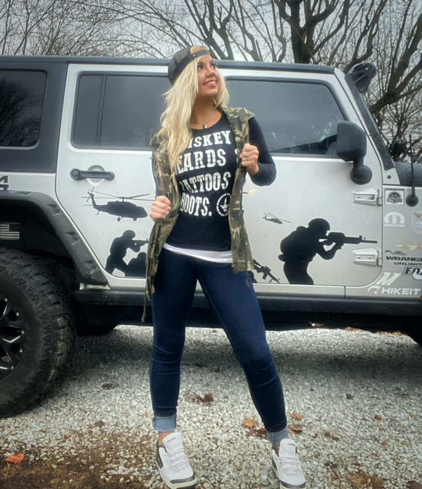 Luckless Outfitters Whiskey And Beards Long Sleeve — detail close-up
