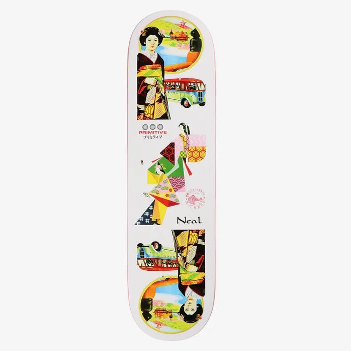 Primitive Neal Far East Skateboard Deck - 8.38″ White by Skates USA