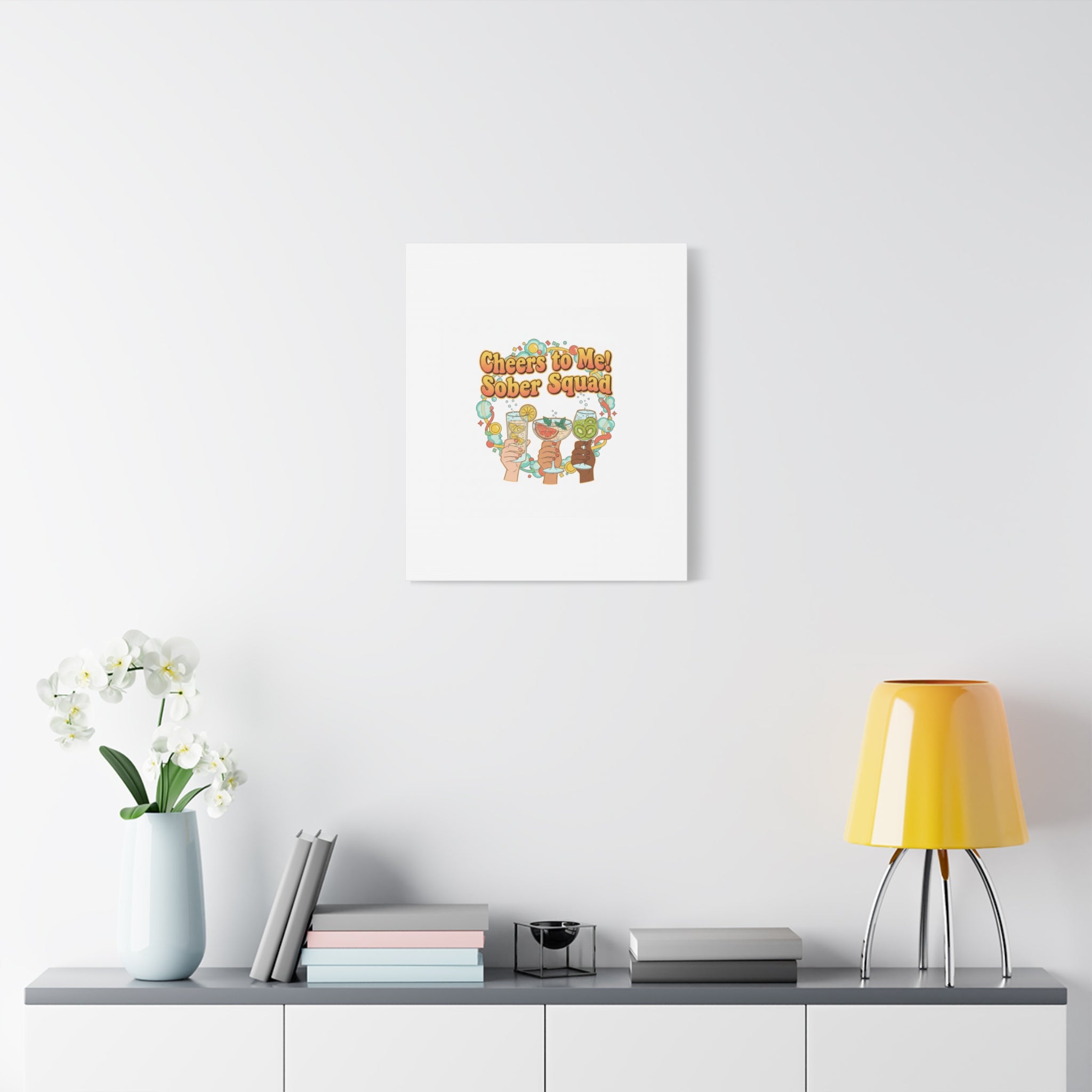 Cheers to Me Sober Squad Canvas | Dry January Mocktail Art