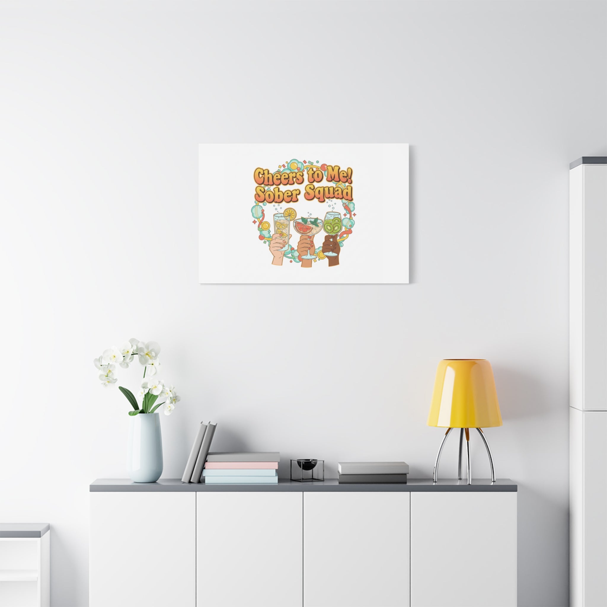 Cheers to Me Sober Squad Canvas | Dry January Mocktail Art