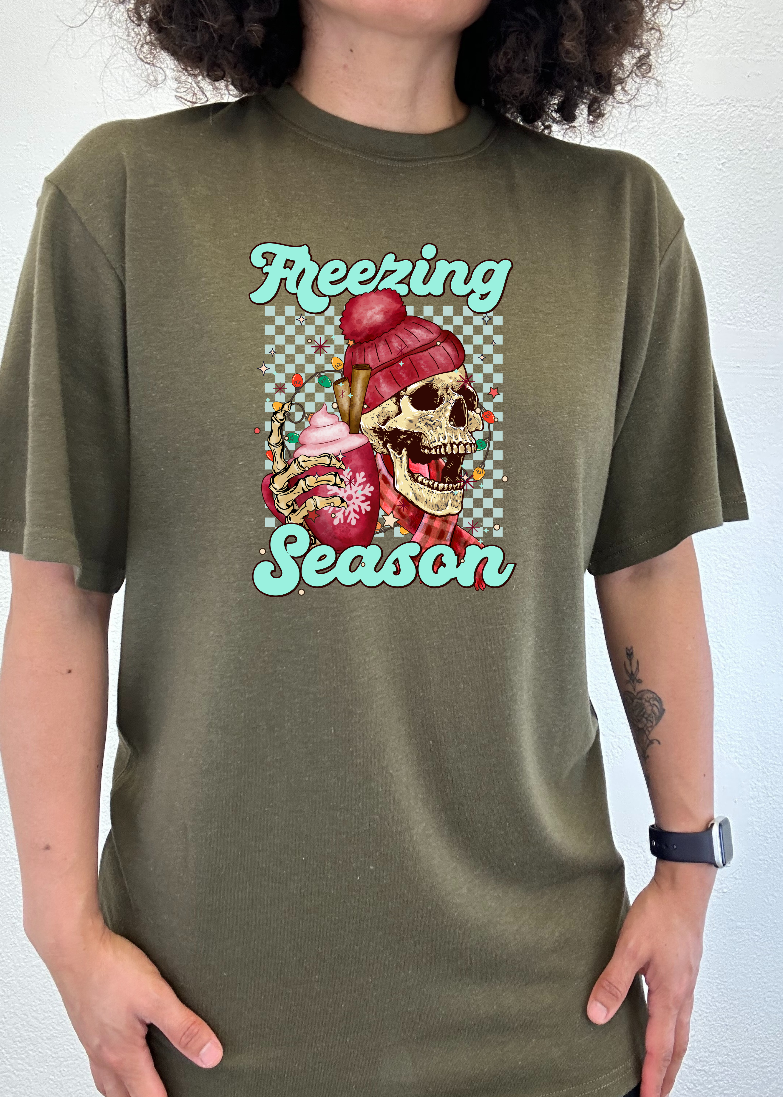 Spun Bamboo Freezing Season Unisex Bamboo Viscose/Organic Cotton Short Sleeve Graphic T-Shirt — side view