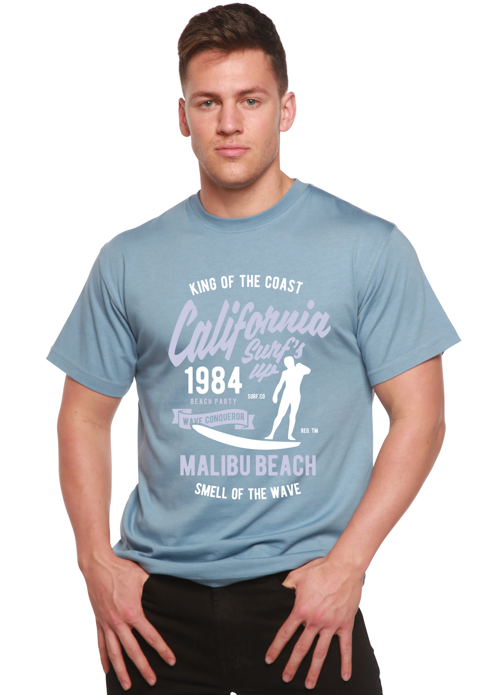 Spun Bamboo California 1984 Spun Bamboo® Men's Bamboo Viscose/Organic Cotton Short Sleeve Graphic T-Shirt — size reference