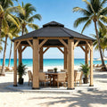 [13X13FT] Alora Premium All-Weather Octagonal Double Hardtop Cedar Wood Gazebo (SAK42795) – SAKSBY WHOLESALE