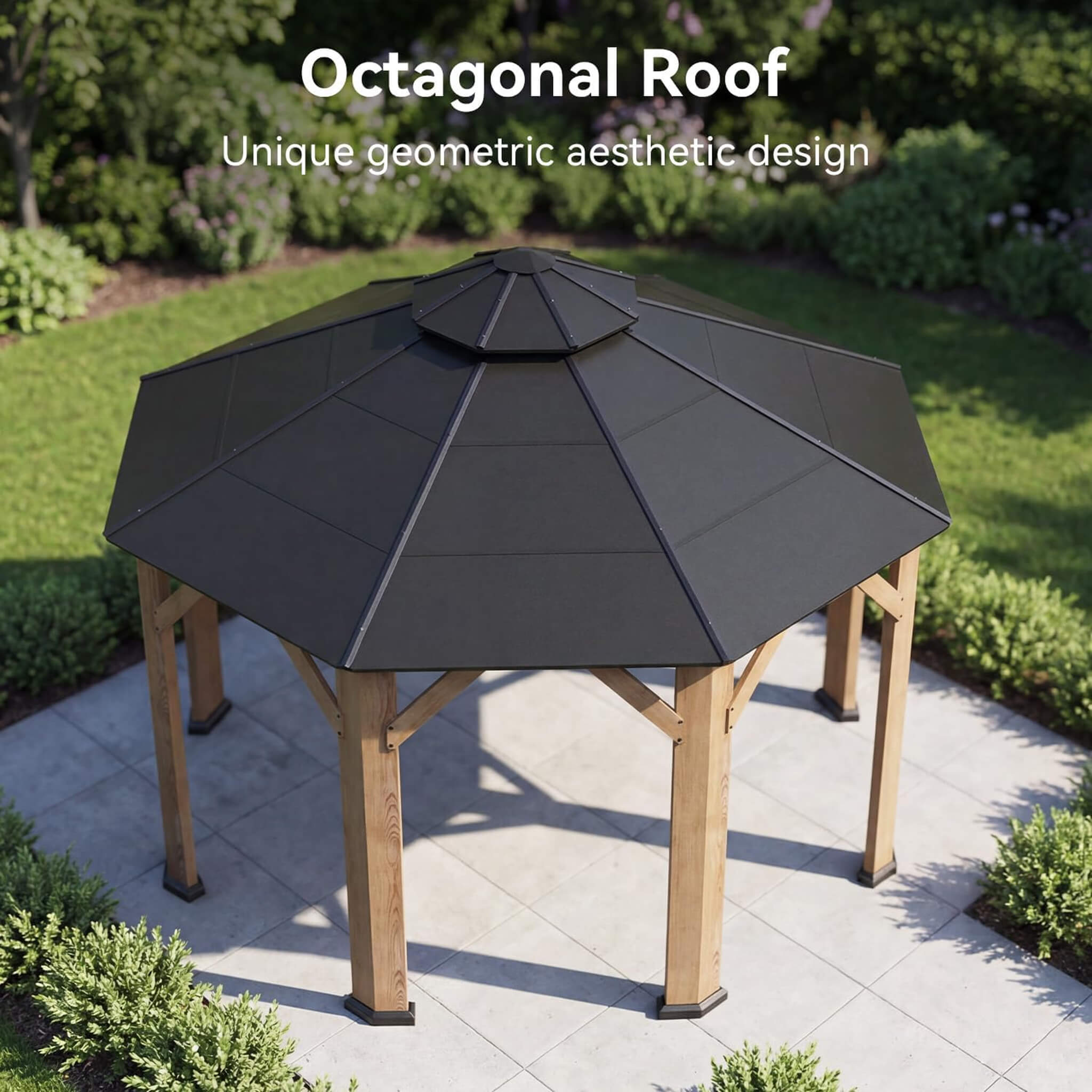 [13X13FT] Alora Premium All-Weather Octagonal Double Hardtop Cedar Wood Gazebo (SAK42795) – SAKSBY WHOLESALE, view 7