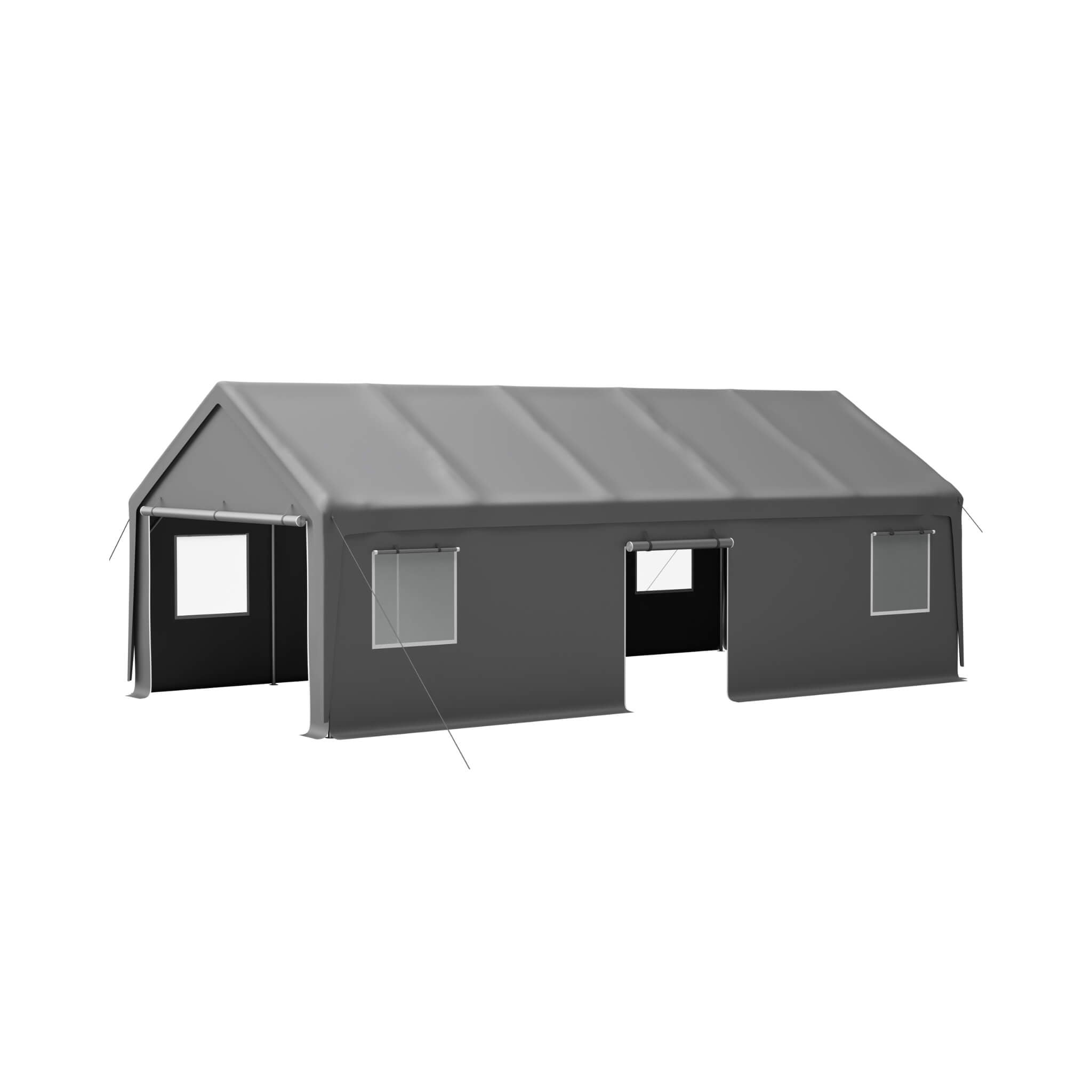 [13X26FT] Alora Heavy-Duty Carport Canopy With Roll-Up Doors And Windows (SAK14975) – SAKSBY WHOLESALE, view 12