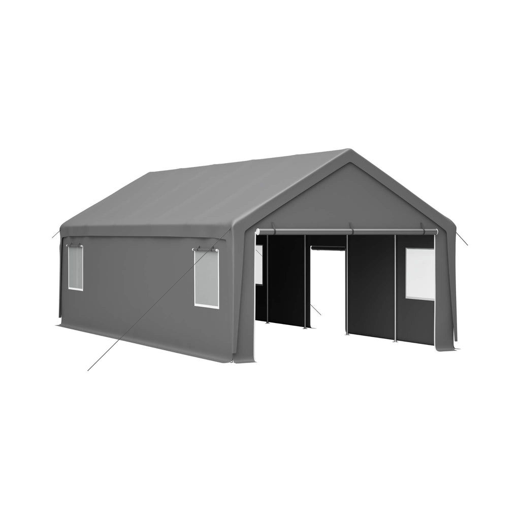 [13X26FT] Alora Heavy-Duty Carport Canopy With Roll-Up Doors And Windows (SAK14975) – SAKSBY WHOLESALE, view 10