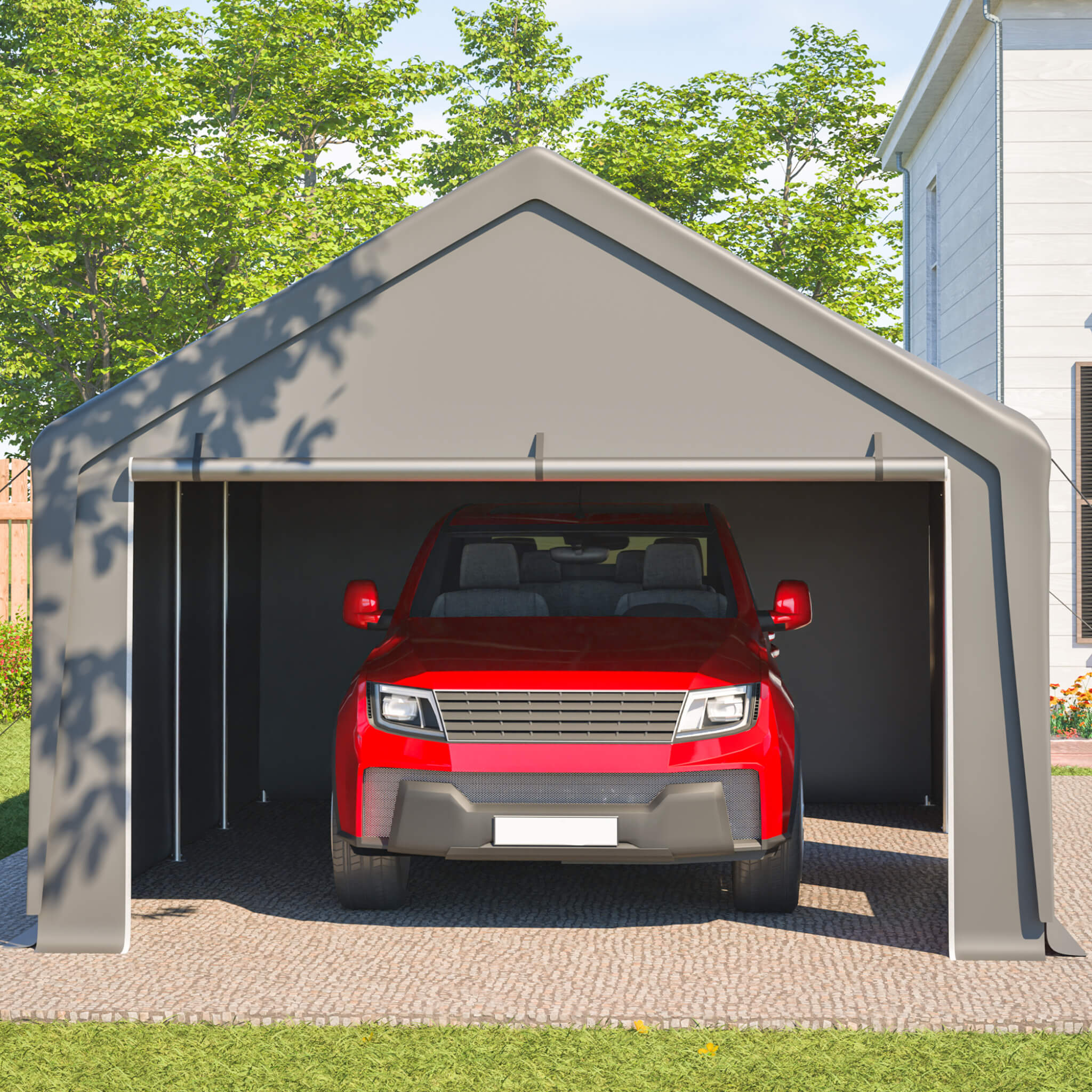 [13X26FT] Alora Heavy-Duty Carport Canopy With Roll-Up Doors And Windows (SAK14975) – SAKSBY WHOLESALE, view 3