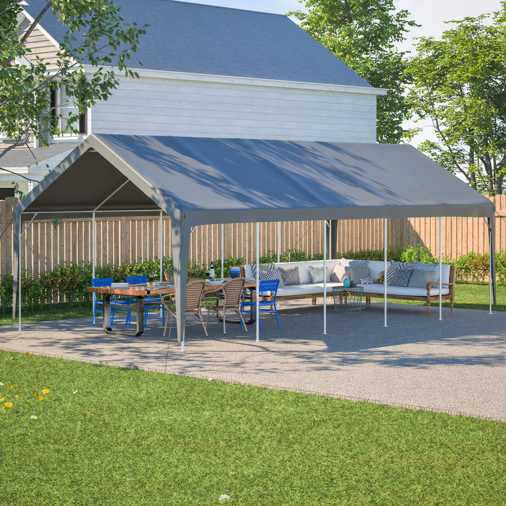 [13X26FT] Alora Heavy-Duty Carport Canopy With Roll-Up Doors And Windows (SAK14975) – SAKSBY WHOLESALE, view 16