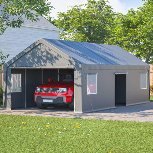 [13X26FT] Alora Heavy-Duty Carport Canopy With Roll-Up Doors And Windows (SAK14975) – SAKSBY WHOLESALE