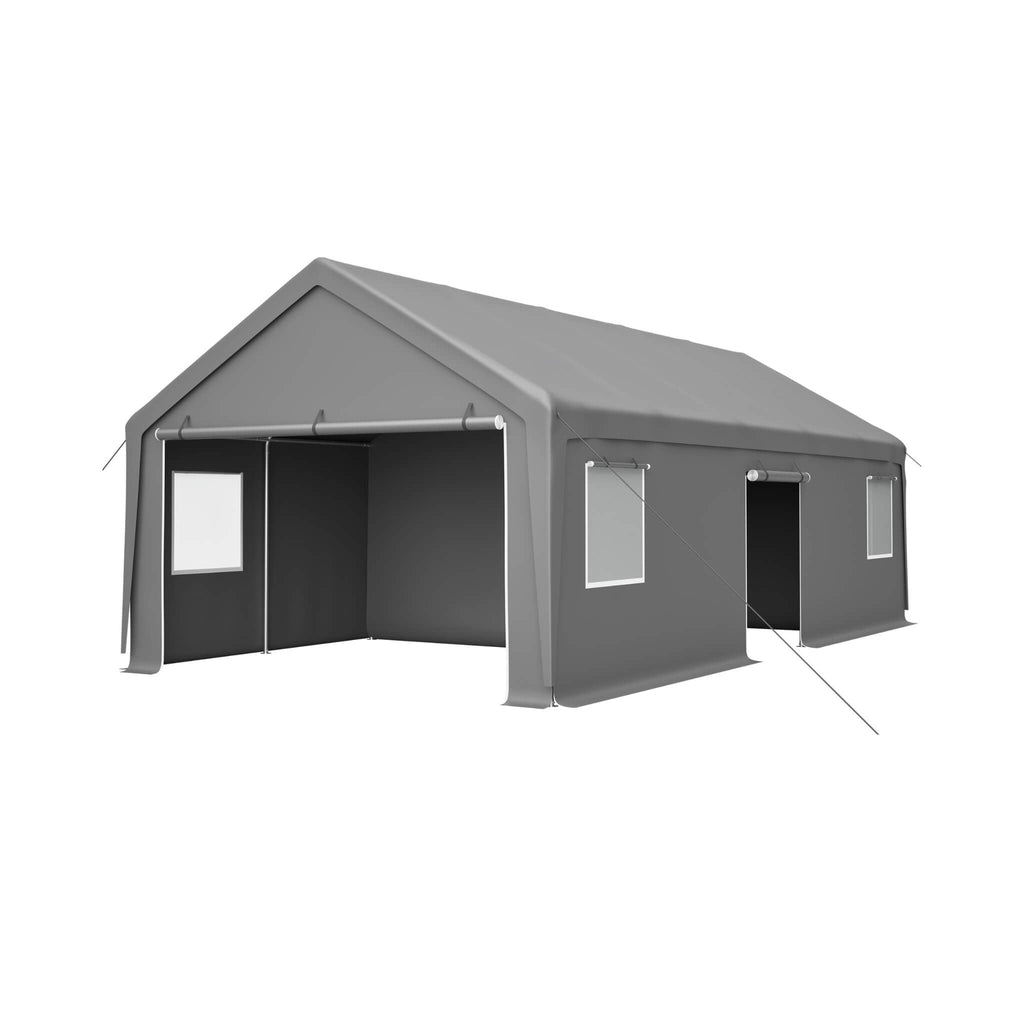 [13X26FT] Alora Heavy-Duty Carport Canopy With Roll-Up Doors And Windows (SAK14975) – SAKSBY WHOLESALE, view 14