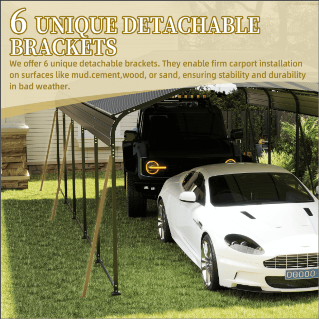 [13X26FT] Alora Heavy-Duty Weather-Resistant Outdoor Carport With Protective Film (SAK82451) – SAKSBY WHOLESALE, view 10