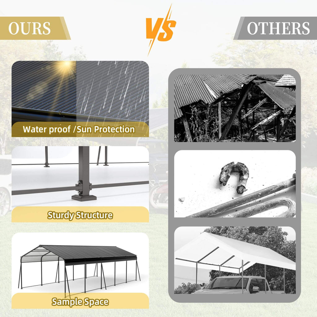 [13X26FT] Alora Heavy-Duty Weather-Resistant Outdoor Carport With Protective Film (SAK82451) – SAKSBY WHOLESALE, view 9