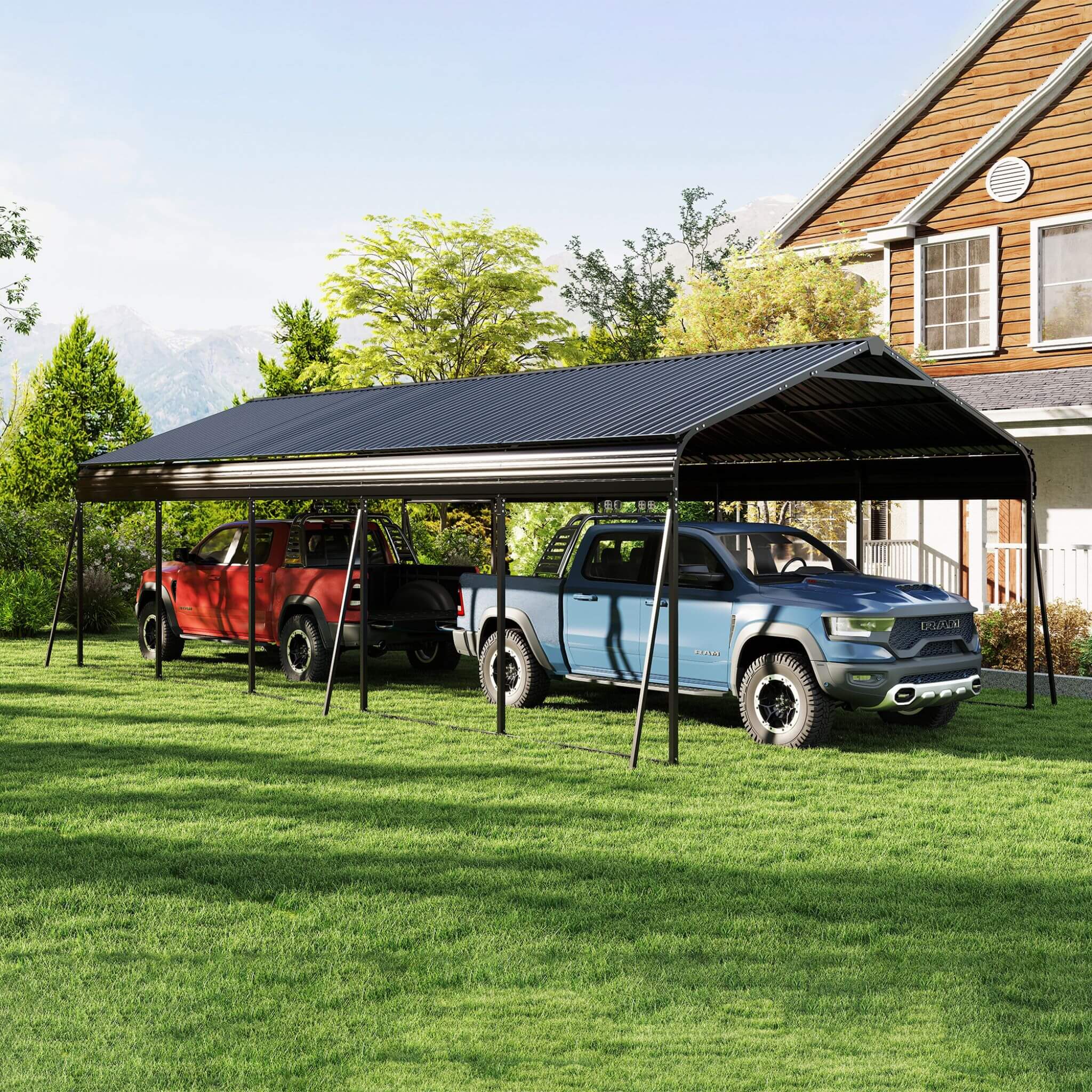 [13X26FT] Alora Heavy-Duty Weather-Resistant Outdoor Carport With Protective Film (SAK82451) – SAKSBY WHOLESALE