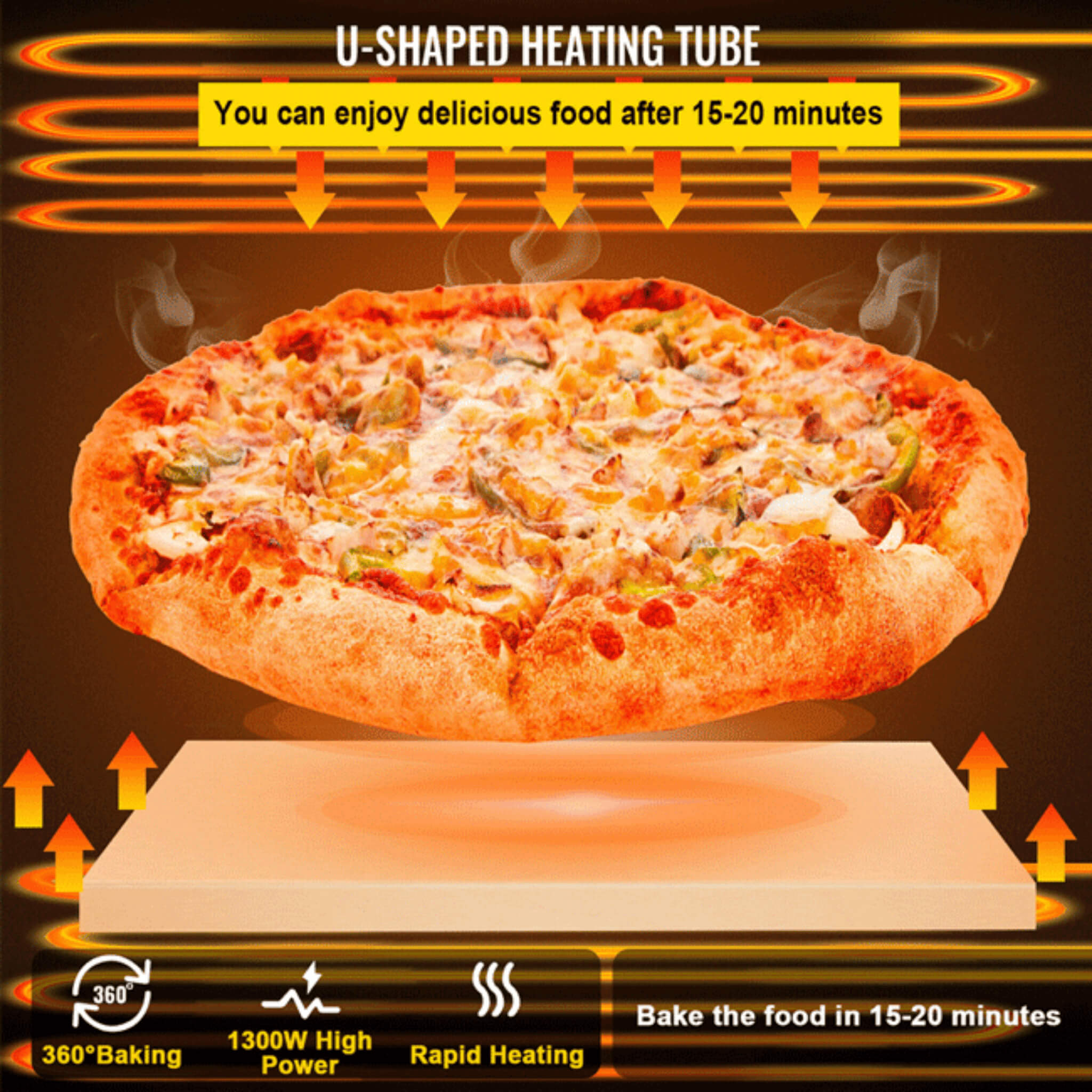 14-Inch Electric Single Deck Countertop Commercial Pizza Oven (SAK92582) – SAKSBY WHOLESALE, view 9