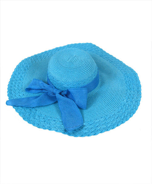 KADOU BOUTIQUE Women's 6" Brim Floppy Hat with Bow — detail close-up