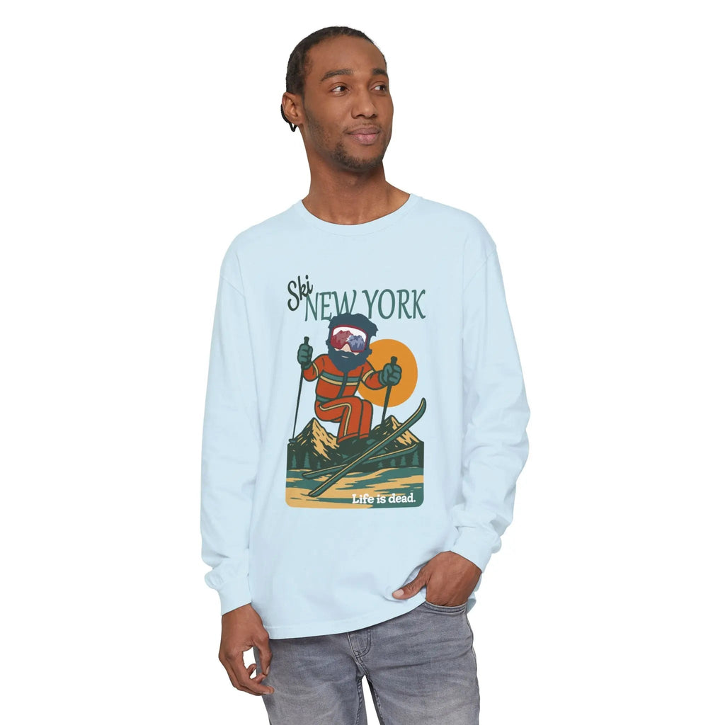 Ski New York - Life is Dead Mountain Collection Garment-Dyed Long Sleeve T-Shirt