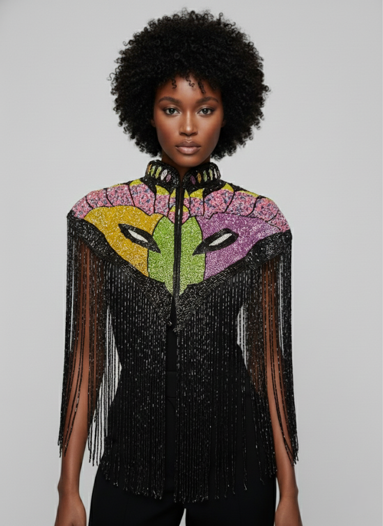 L'Jai Amor Masquerade Royale Cape — main product shot