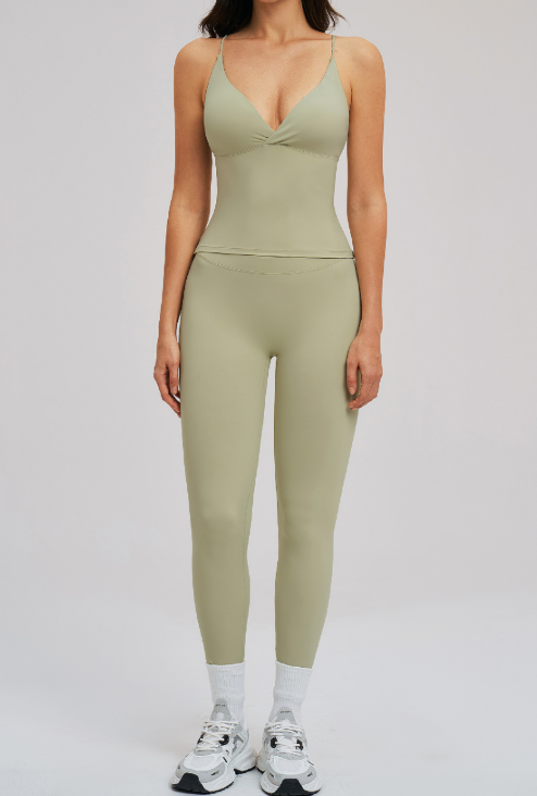 Brushed Sports Tight Back Running Sports Casual Suit Outdoor Riding Yoga Two Piece Sets