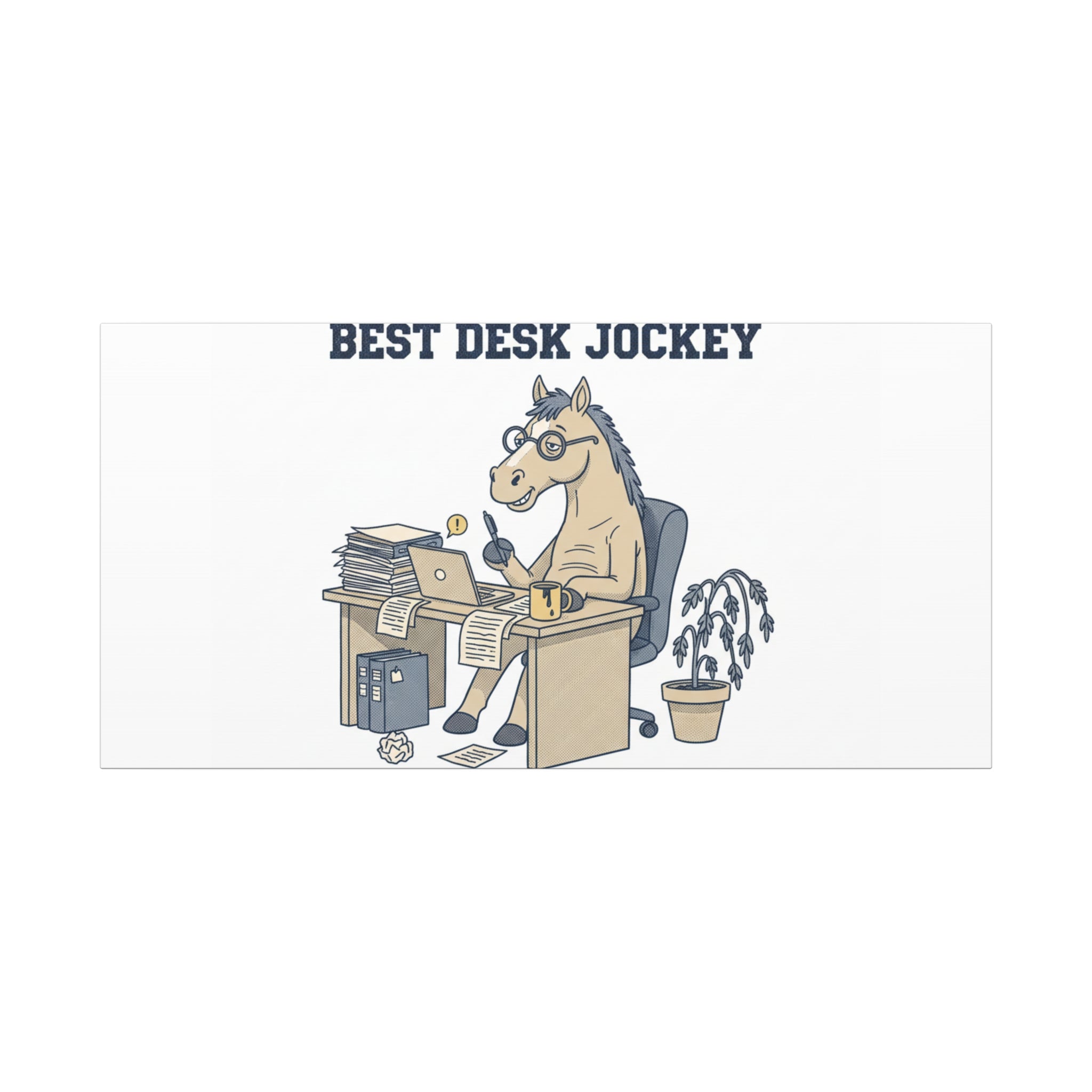 Best Desk Jockey Canvas, Workhorse Office Art | Corporate Burnout Parody