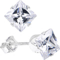 BodyCandy Clear 925 Sterling Silver 5mm Cubic Zirconia Square Stud Earrings — main product shot