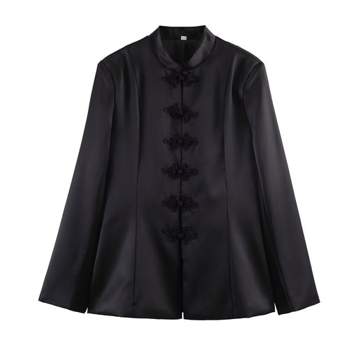 Bella Mia Spring Summer Chinese Coat Black Buckle Chinese Knot Waist Jacket — detail and construction