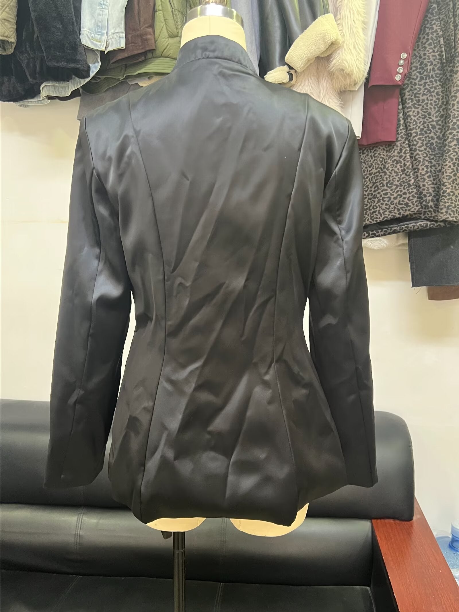 Spring Summer Chinese Coat Black Buckle Chinese Knot Waist Jacket