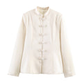 Bella Mia Women Clothing Stand Collar Buckle Satin Jacket Waist Trimming Coat — packaging or label