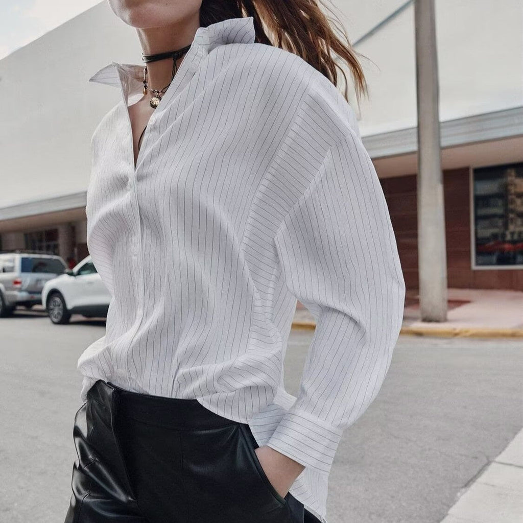Bella Mia Women Clothing Top Product Stripes Loose Shirt — main product shot