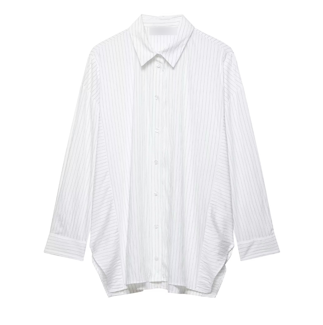 Bella Mia Women Clothing Top Product Stripes Loose Shirt — detail and construction