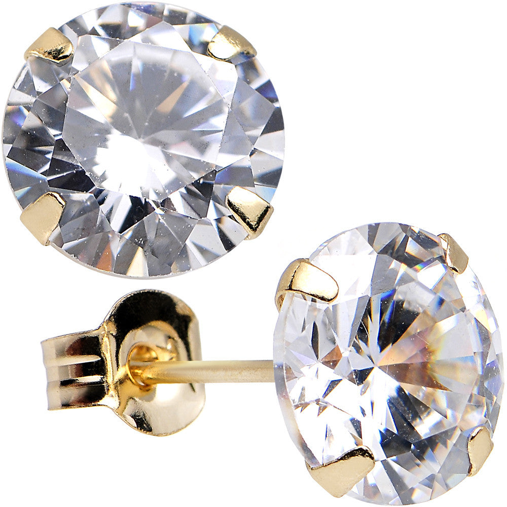 BodyCandy 14k Gold .80 Carat Cubic Zirconia Solitaire Stud Earrings — main product shot