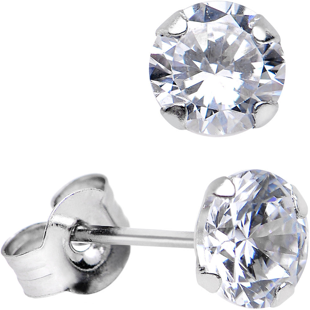 BodyCandy 14k White Gold .23 Carat Cubic Zirconia Solitaire Stud Earrings — main product shot