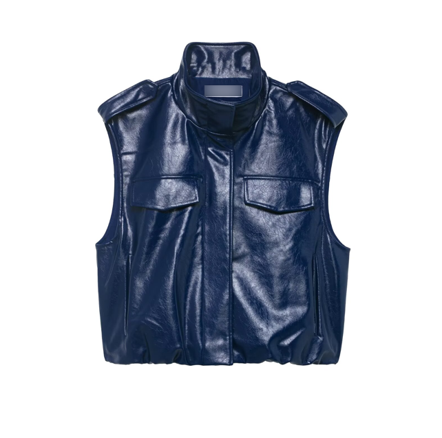 Bella Mia Women Clothing Casual Two Piece Sets Leather Vest Mini Skirt — detail and construction