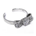 BodyCandy Sterling Silver 925 Cubic Zirconia Bow Solitaire Toe Ring — main product shot