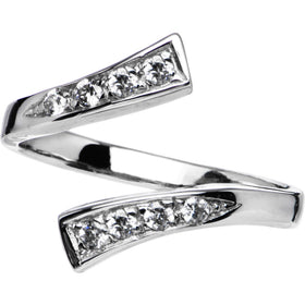 Sterling Silver 925 Cubic Zirconia Classic Toe Ring