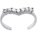 BodyCandy Sterling Silver 925 Cubic Zirconia Princess Toe Ring — main product shot