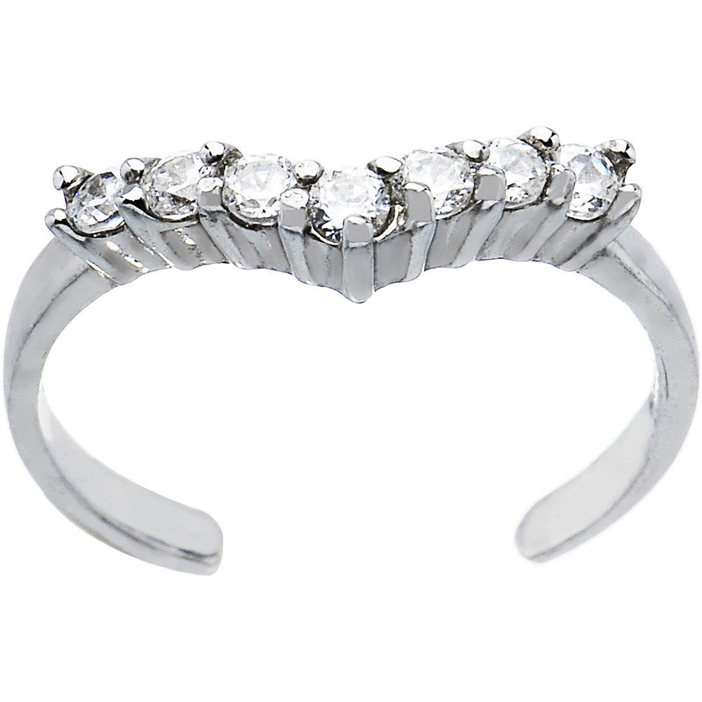 BodyCandy Sterling Silver 925 Cubic Zirconia Princess Toe Ring — main product shot