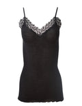 tittimitti EGI Luxury Wool Silk Camisole Spaghetti Straps with Macramé Trim. Proudly Made in Italy. — main product shot