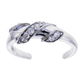 BodyCandy Sterling Silver 925 Cubic Zirconia Twist Toe Ring — main product shot