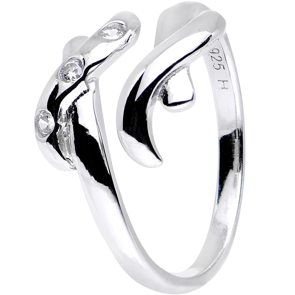 BodyCandy Sterling Silver 925 Cubic Zirconia Crisscross Toe Ring — detail close-up