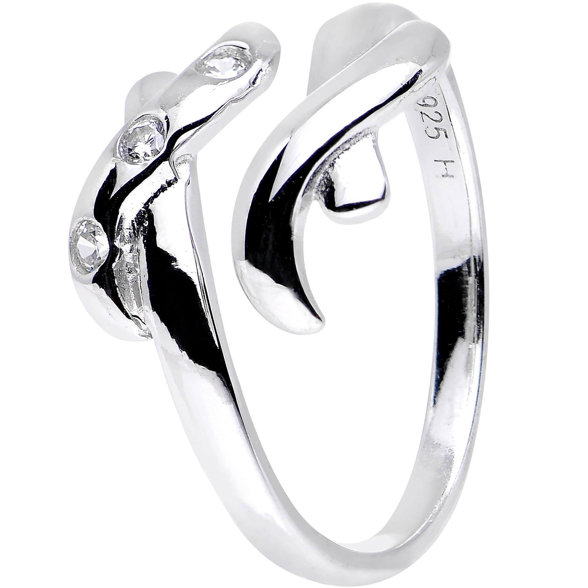 BodyCandy Sterling Silver 925 Cubic Zirconia Crisscross Toe Ring — detail close-up