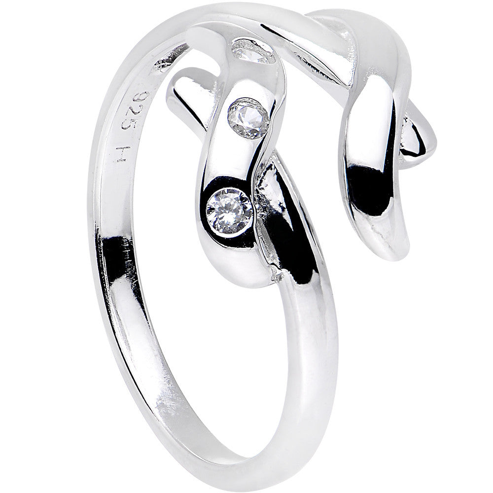 BodyCandy Sterling Silver 925 Cubic Zirconia Crisscross Toe Ring — main product shot
