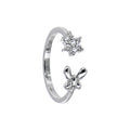BodyCandy Sterling Silver 925 Cubic Zirconia Flower Butterfly Toe Ring — main product shot