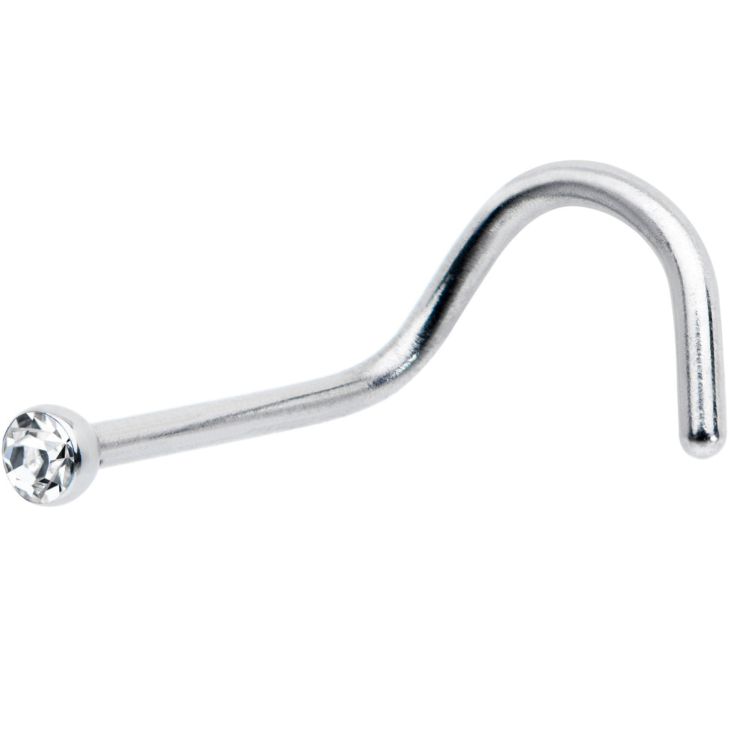 BodyCandy 20G Stainless Steel Crystalline Gem Micro Nose Ring Twister — main product shot